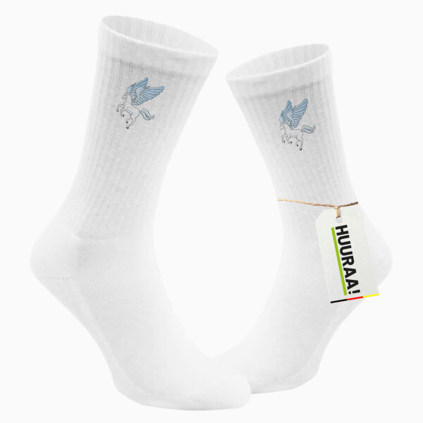 Unisex Socken Pegasus Fabelwesen Größe 37/46 White Motiv Tennissocken
