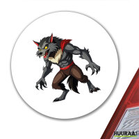 Aufkleber Werwolf Fabelwesen 10cm rund
