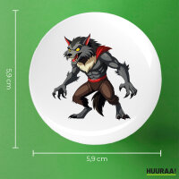 Button Werwolf Fabelwesen rund