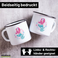 Emaille Tasse Meerjungfrau Fabelwesen 300ml Vintage