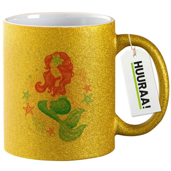 Glitzertasse Meerjungfrau Fabelwesen 330ml