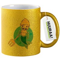 Glitzertasse Wassermann Fabelwesen 330ml