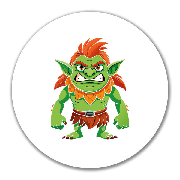 Aufkleber Troll Fabelwesen 10cm rund