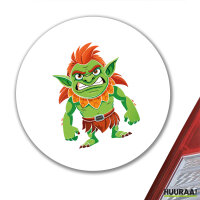 Aufkleber Troll Fabelwesen 10cm rund