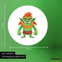 Aufkleber Troll Fabelwesen 10cm rund
