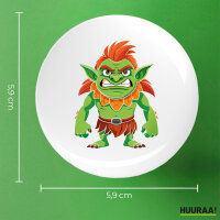 Button Troll Fabelwesen rund