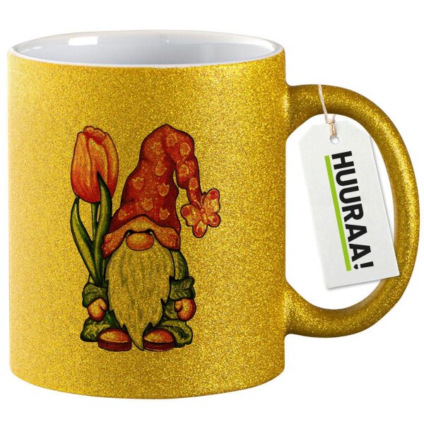 Glitzertasse Gnom Fabelwesen 330ml