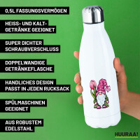 Trinkflasche Gnom Fabelwesen 500ml Edelstahl Wasserflasche