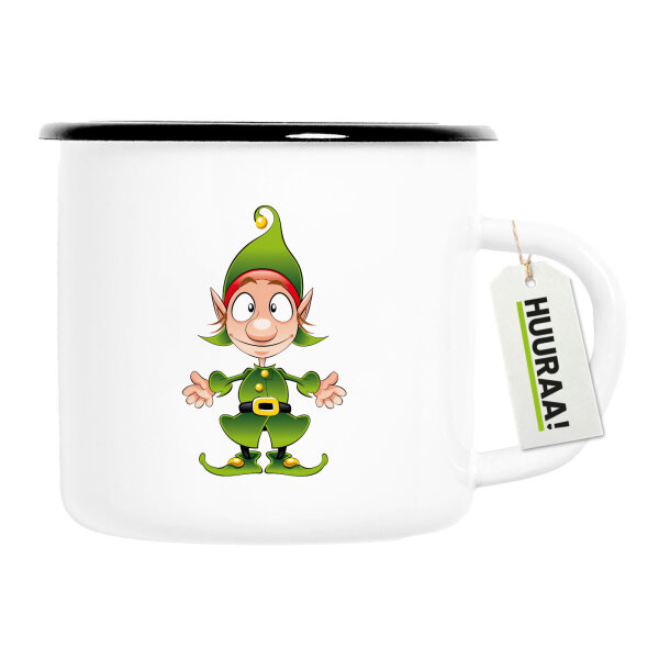 Emaille Tasse Kobold Fabelwesen 300ml Vintage
