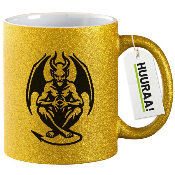 Glitzertasse Dämon Fabelwesen 330ml