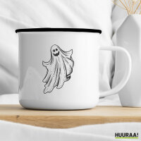 Emaille Tasse Comic Geist Fabelwesen 300ml Vintage
