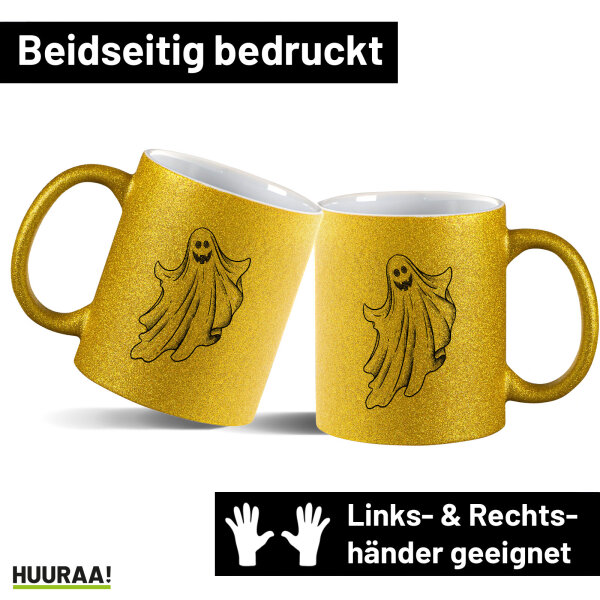 Glitzertasse Comic Geist Fabelwesen 330ml