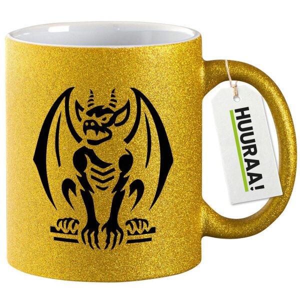 Glitzertasse Gargoyle Fabelwesen 330ml