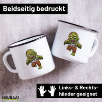 Emaille Tasse Zombie Fabelwesen 300ml Vintage