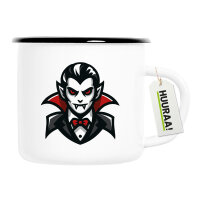 Emaille Tasse Vampir Fabelwesen 300ml Vintage Emaille Becher