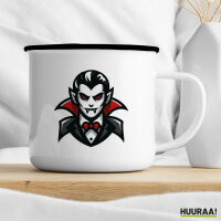 Emaille Tasse Vampir Fabelwesen 300ml Vintage Emaille Becher