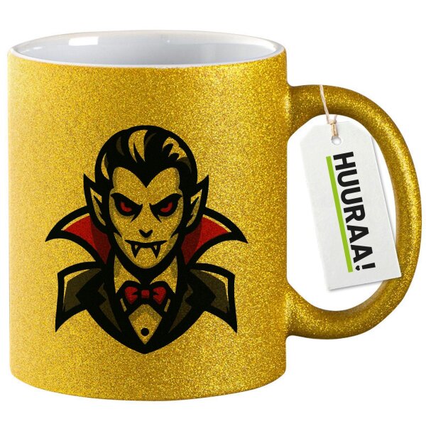 Glitzertasse Vampir Fabelwesen 330ml