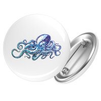 Button Kraken Fabelwesen rund