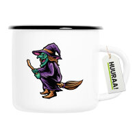 Emaille Tasse Hexe Halloween 300ml Vintage