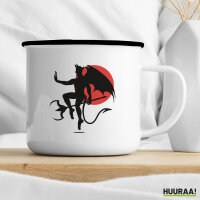 Emaille Tasse Teufel Devil 300ml Vintage Emaille Becher