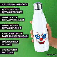 Edelstahl-Trinkflasche Horrorclown Halloween 500ml Wasserflasche