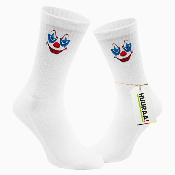 Unisex Socken Horrorclown Halloween Größe 37/46 White Motiv Tennissocken