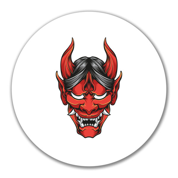 Aufkleber Oni Yōkai Japanische Mythologie 10cm rund
