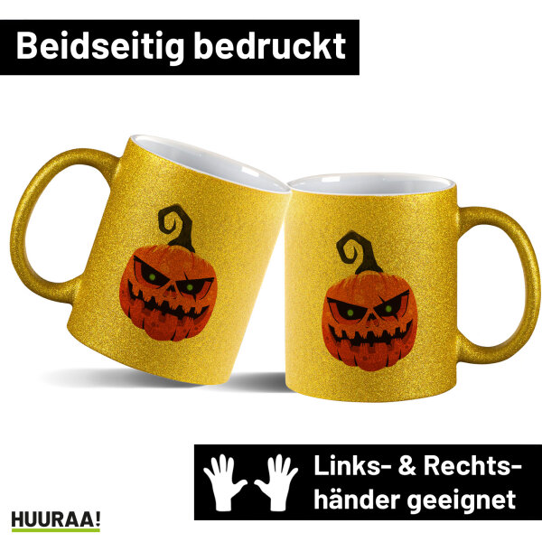 Glitzertasse Halloweenkürbis Kürbis 330ml