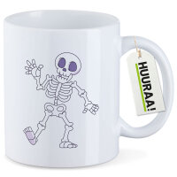 Kaffeetasse winkendes Skelett Comic 330ml