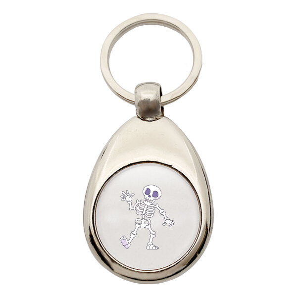 Schlüsselanhänger winkendes Skelett Comic