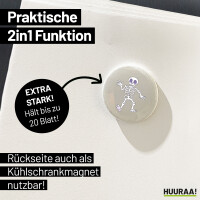 Magnet winkendes Skelett Comic 59mm Kühlschrankmagnet
