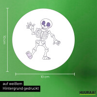 Aufkleber winkendes Skelett Comic 10cm