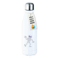 Trinkflasche winkendes Skelett Comic 500ml Edelstahl...