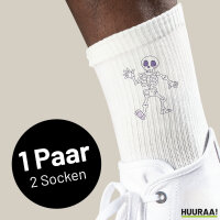 Unisex Socken winkendes Skelett Comic Baumwolle