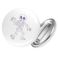 Button winkendes Skelett Comic