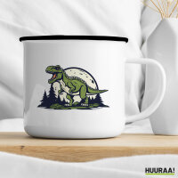 Emaille Tasse Tyrannosaurus Rex Dinosaurier 300ml Vintage Emaille Becher