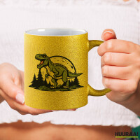 Glitzertasse Tyrannosaurus Rex Dinosaurier 330ml