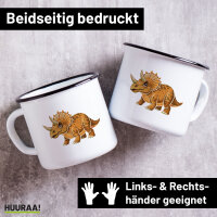 Emaille Tasse Triceratops Dinosaurier 300ml Vintage...