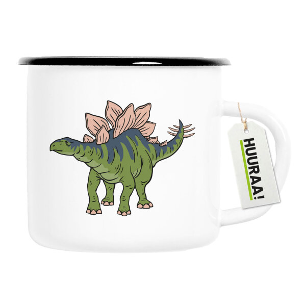 Emaille Tasse Stegosaurus Dinosaurier 300ml Vintage Emaille Becher