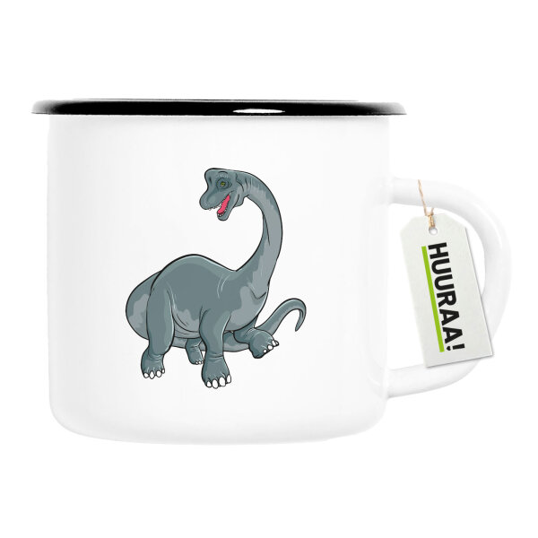 Emaille Tasse Brachiosaurus Dinosaurier 300ml Vintage Emaille Becher