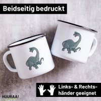 Emaille Tasse Brachiosaurus Dinosaurier 300ml Vintage