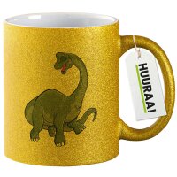 Glitzertasse Brachiosaurus Dinosaurier 330ml