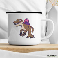 Emaille Tasse Spinosaurus Dinosaurier 300ml Vintage Emaille Becher