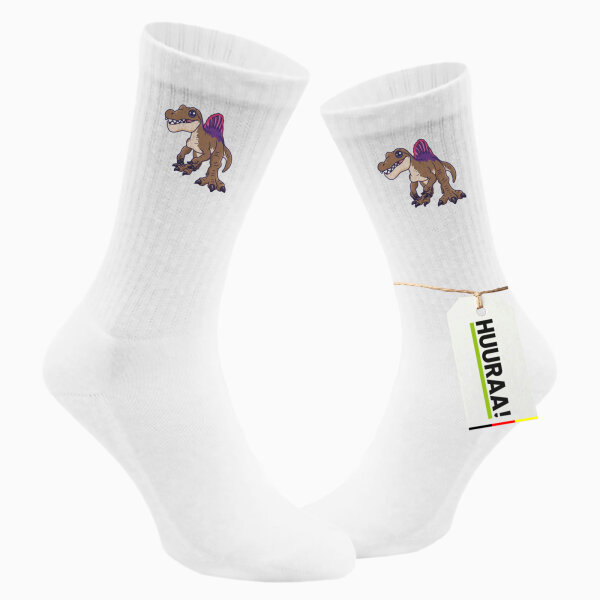 Unisex Socken Spinosaurus Dinosaurier Größe 37/46 White Motiv Tennissocken