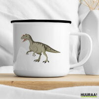 Emaille Tasse Allosaurus Dinosaurier 300ml Vintage Emaille Becher