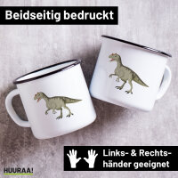 Emaille Tasse Allosaurus Dinosaurier 300ml Vintage