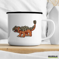 Emaille Tasse Ankylosaurus Dinosaurier 300ml Vintage Emaille Becher