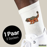 Unisex Socken Ankylosaurus Dinosaurier Größe 37/46 White Motiv Tennissocken