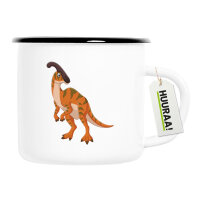 Emaille Tasse Parasaurolophus Dinosaurier 300ml Vintage