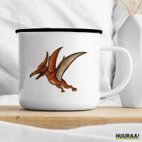 Emaille Tasse Pteranodon Dinosaurier 300ml Vintage Emaille Becher